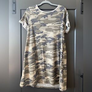 Camouflage Print Casual Dress